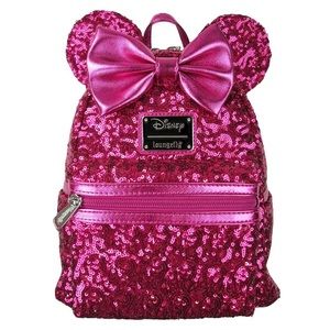 Loungefly Disney Minnie Mouse Magenta Sequin Mini Backpack